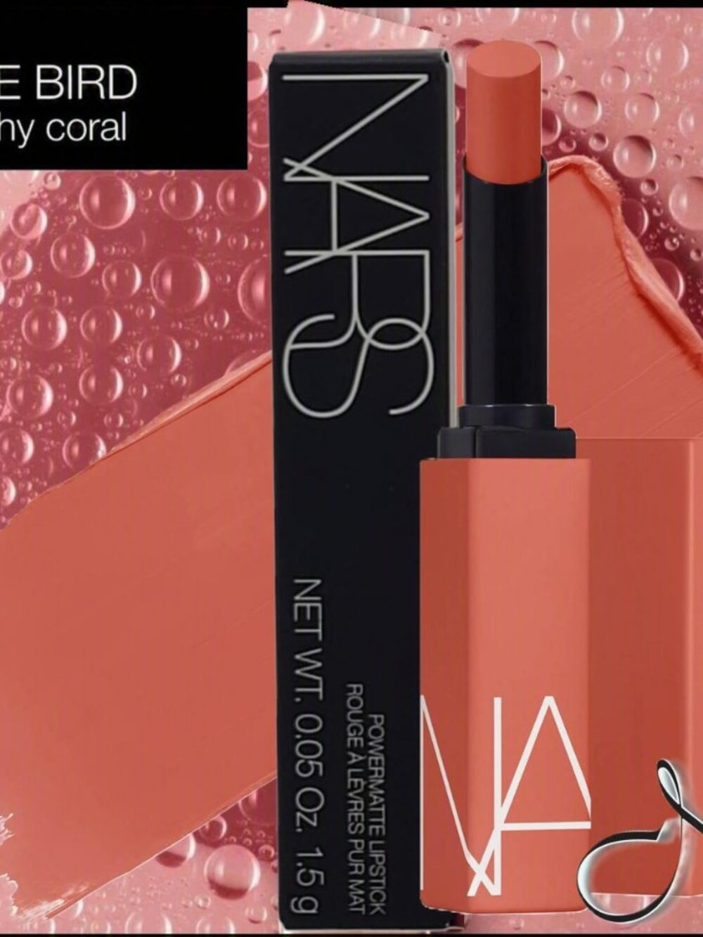 Nars Powermatte Lipstick ~ #121 Free Bird (Peachy Coral Matte) NIB 1.5g